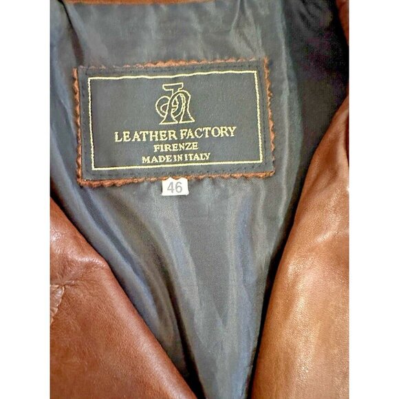 Factory Firenze Soft Italian Leather Women’s Jacket Sz M Zip Front,SleevesPocket - Picture 7 of 12